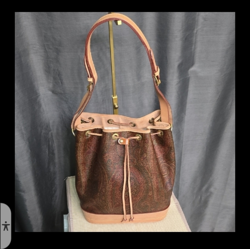 Etro Multicolor Paisley Shoulder Bag with Drawstring Closure EUC